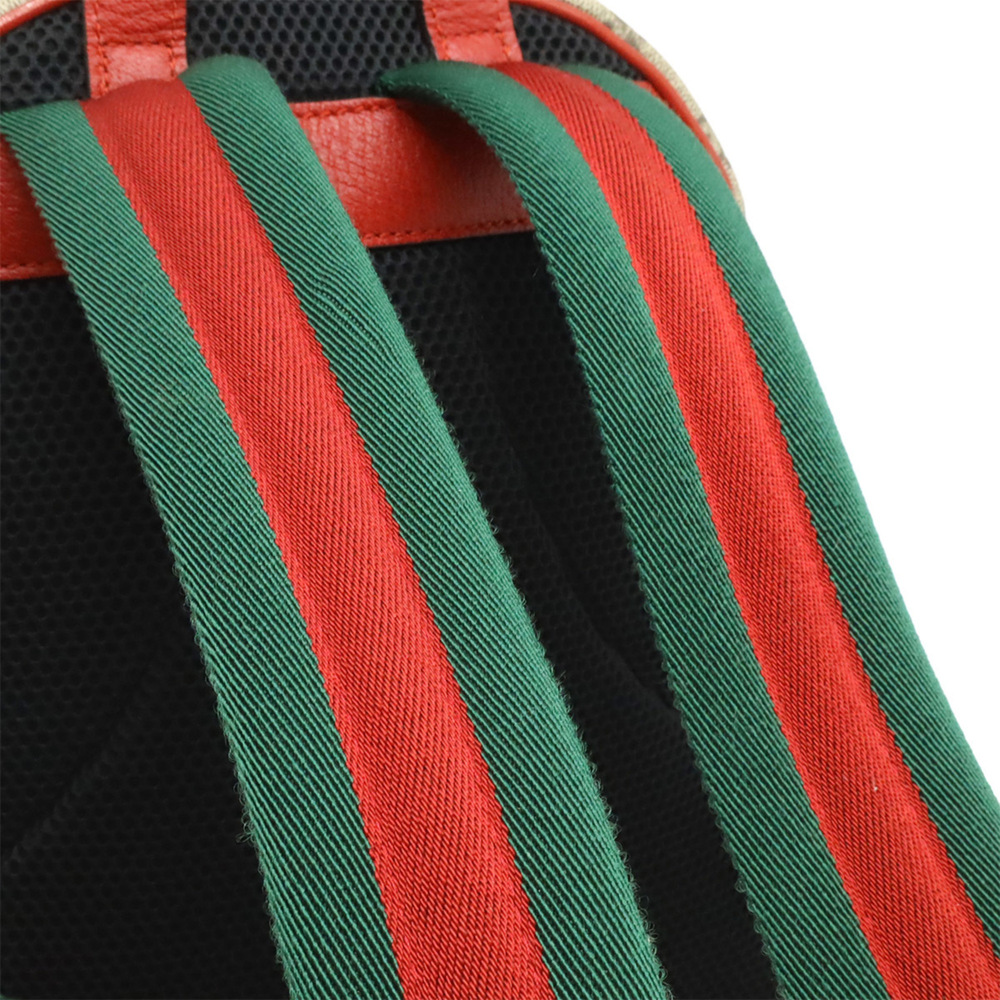 GUCCI GG Supreme BOSCO appliqué dog backpack, leather, beige/red, 495621 - Picture 6 of 10